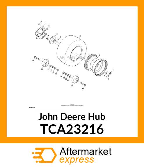 WHEEL HUB, 1" SHAFT, NO OFFSET TCA23216