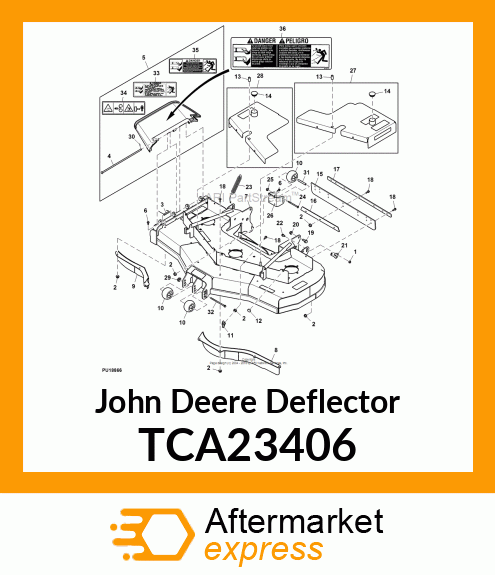 DEFLECTOR, 48" MOWER DECK BAFFLE WE TCA23406