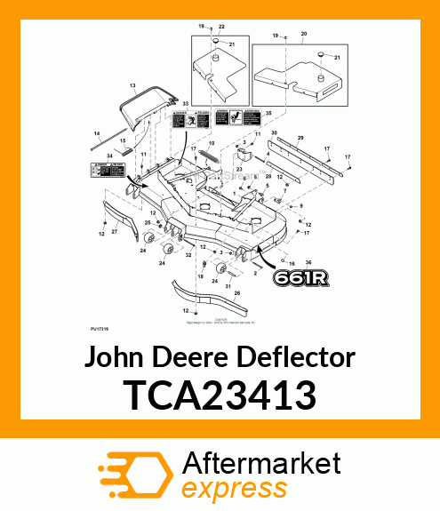 DEFLECTOR, 61R MOWER DECK BAFFLE WE TCA23413