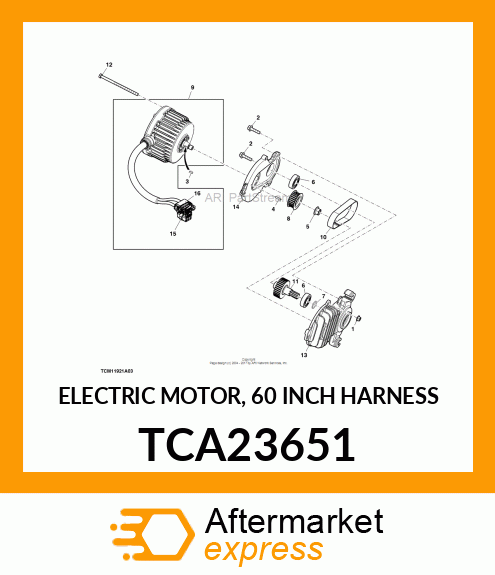 ELECTRIC MOTOR, 60 INCH HARNESS TCA23651