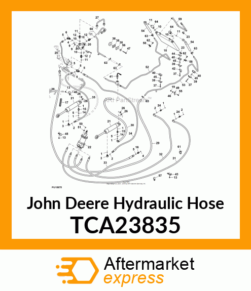 HYDRAULIC HOSE, STEERING VALVE TO T TCA23835