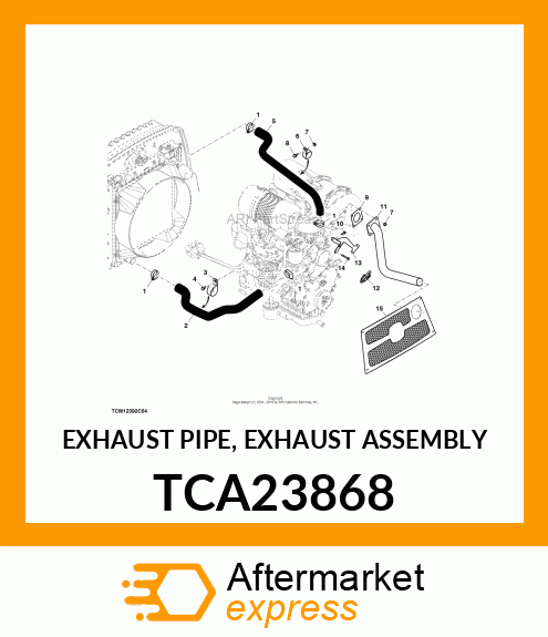 EXHAUST PIPE, EXHAUST ASSEMBLY TCA23868