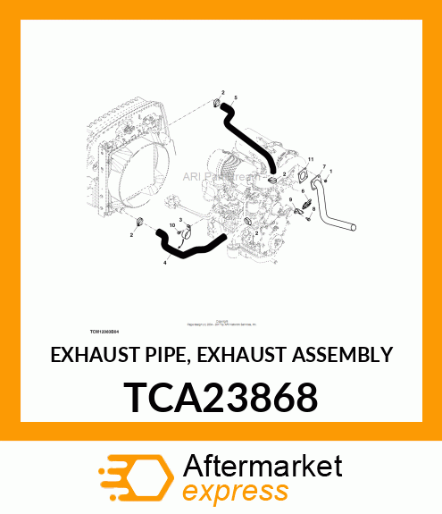 EXHAUST PIPE, EXHAUST ASSEMBLY TCA23868