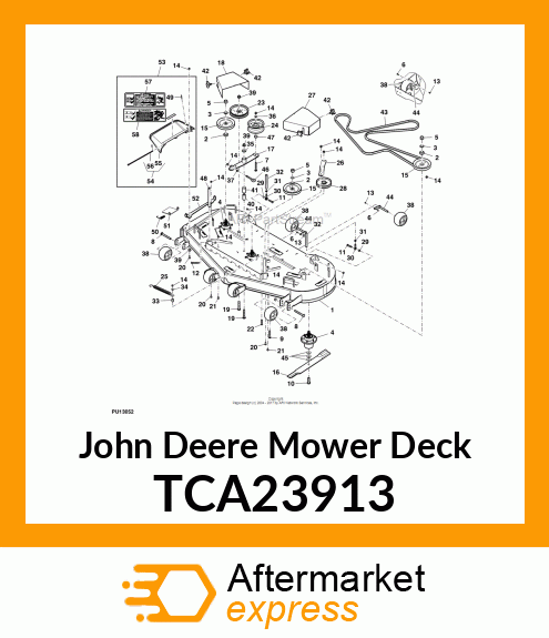 ASM, DECK 61" W/DECALS JD TCA23913