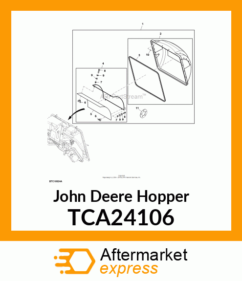 HOPPER, FILTER CLOTH REAR LID 900L TCA24106