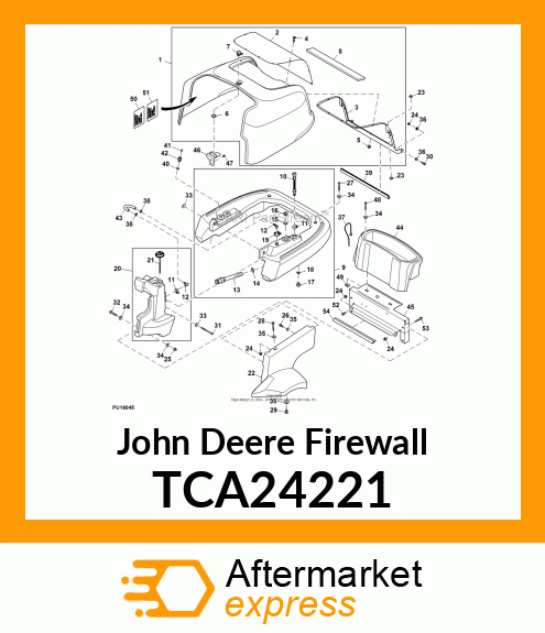 FIREWALL, WELDMENT 2500 GAS GREENSM TCA24221