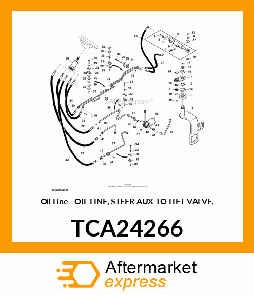 OIL LINE, STEERING E TO LIFT VALVE, TCA24266