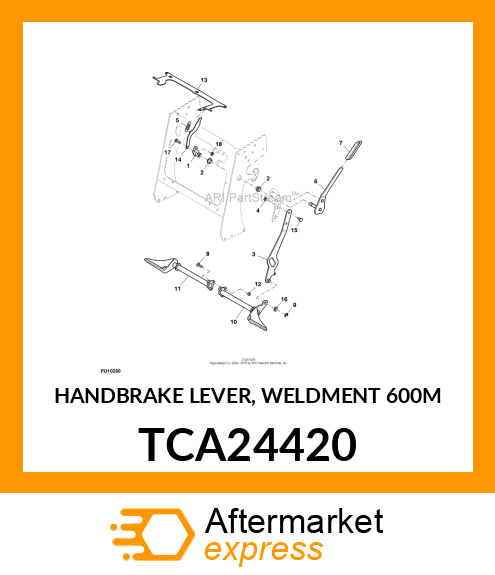 HANDBRAKE LEVER, WELDMENT 600M TCA24420