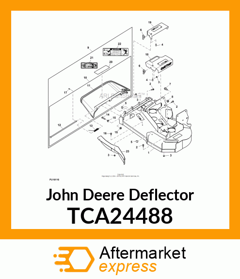 DEFLECTOR, 36" DECK BAFFLE WELDMENT TCA24488