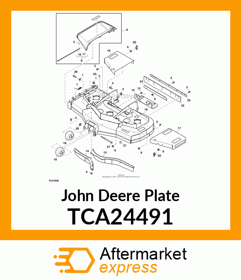 PLATE, MOWER DECK SKID PLATE WELDME TCA24491