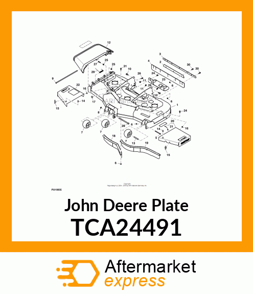 PLATE, MOWER DECK SKID PLATE WELDME TCA24491