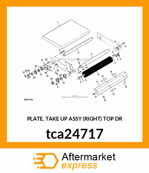 PLATE, TAKE UP ASSY (RIGHT) TOP DR tca24717