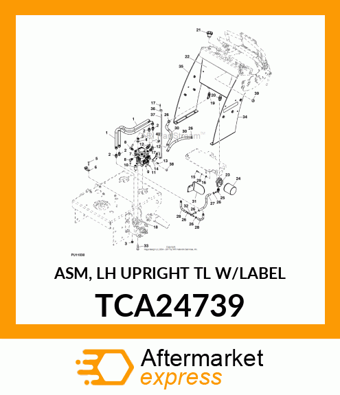 ASM, LH UPRIGHT TL W/LABEL TCA24739