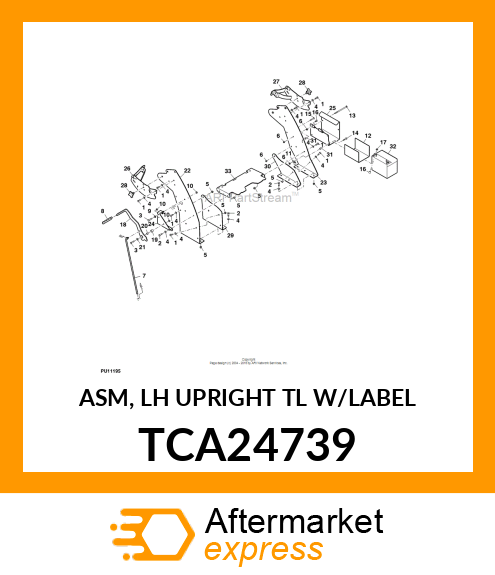 ASM, LH UPRIGHT TL W/LABEL TCA24739