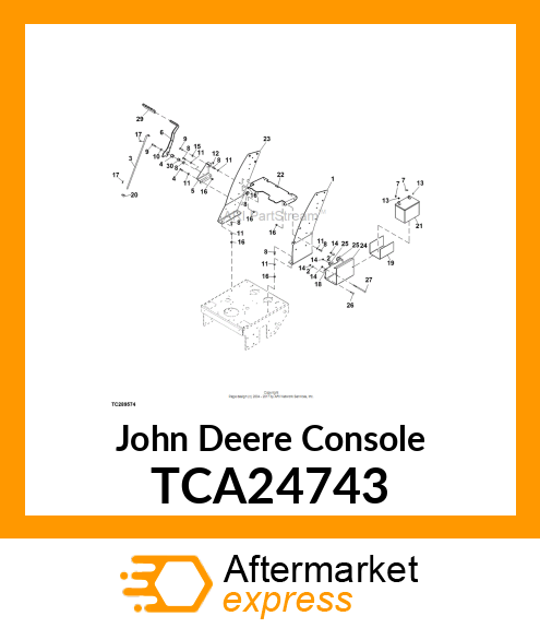 ASM, RH UPRIGHT PG W/LABEL TCA24743