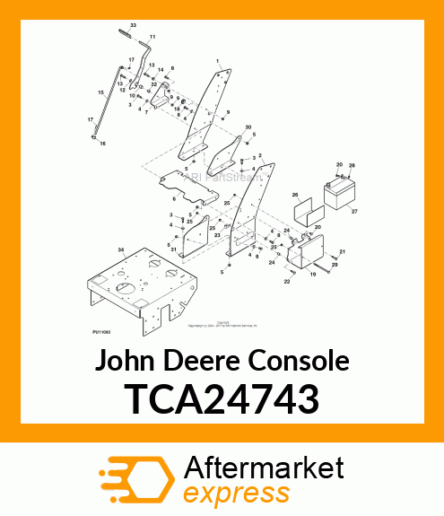 ASM, RH UPRIGHT PG W/LABEL TCA24743