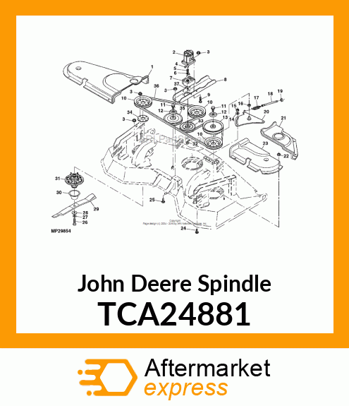 SPINDLE, COMMERCIAL SPINDLE ASSY W TCA24881