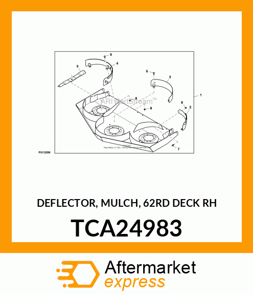 DEFLECTOR, MULCH, 62RD DECK RH TCA24983