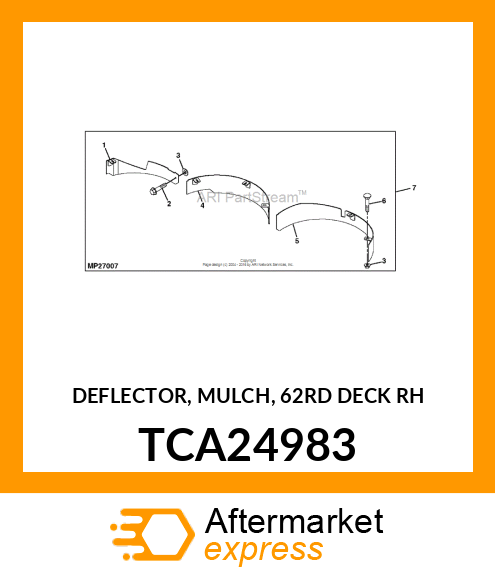 DEFLECTOR, MULCH, 62RD DECK RH TCA24983