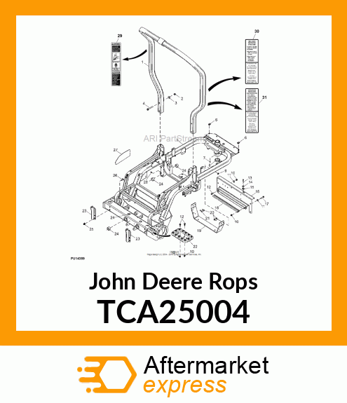 ROPS, GREENS MOWER WITH DECALS TCA25004