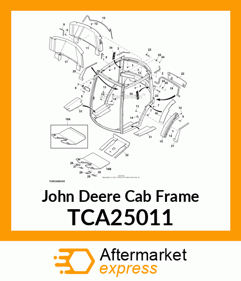 SERVICE ROW, CAB FRAME WITH DECALS TCA25011