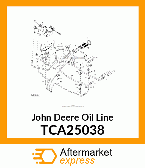 OIL LINE, MOW VALVE TO RT FRONT REE TCA25038