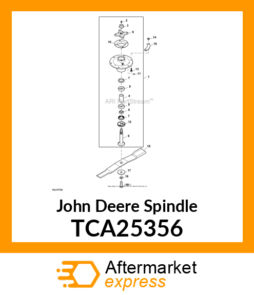 SPINDLE, HD COMMERCIAL SPINDLE ASSY TCA25356