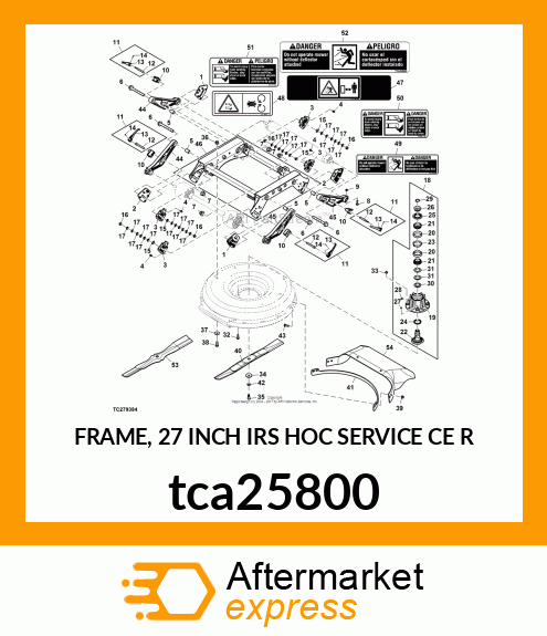 FRAME, 27 INCH IRS HOC SERVICE CE R tca25800