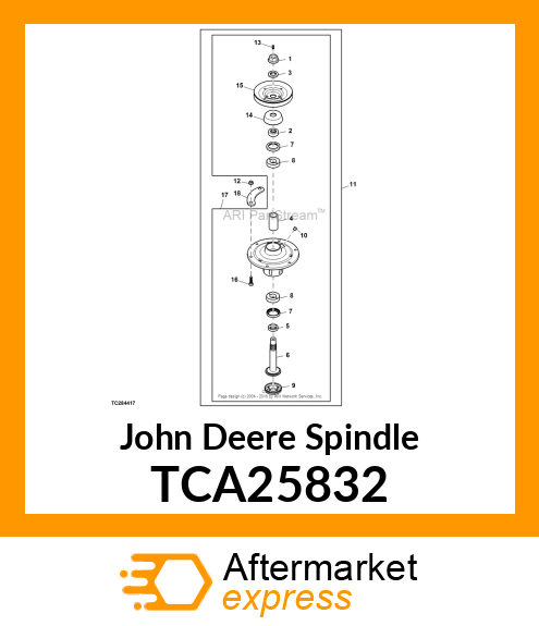 SPINDLE, HD COMMERCIAL SPINDLE ASSY TCA25832