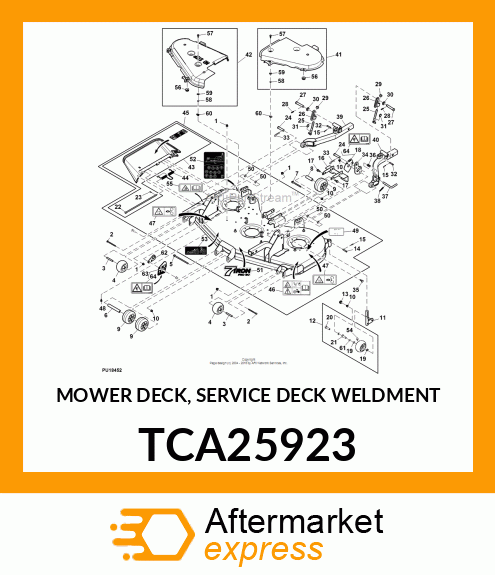 MOWER DECK, SERVICE DECK WELDMENT TCA25923