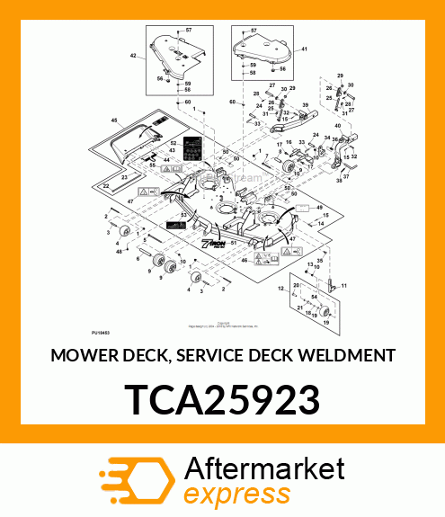 MOWER DECK, SERVICE DECK WELDMENT TCA25923