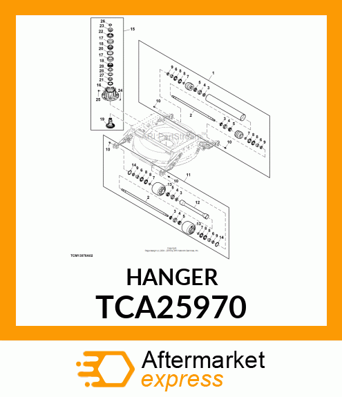 ROLLER ASSEMBLY, 3" SMOOTH TCA25970