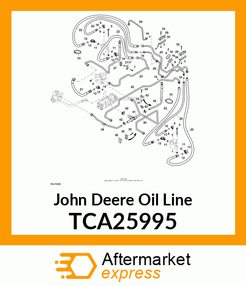 OIL LINE, MOW DRAIN REAR RIGHT TO L TCA25995