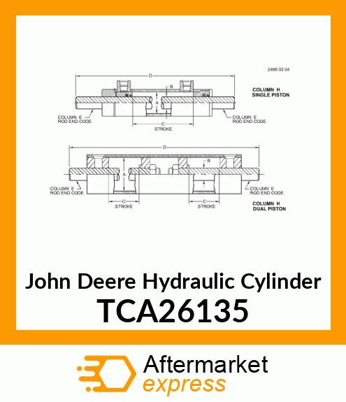 HYDRAULIC CYLINDER, CYLINDER, STEER TCA26135