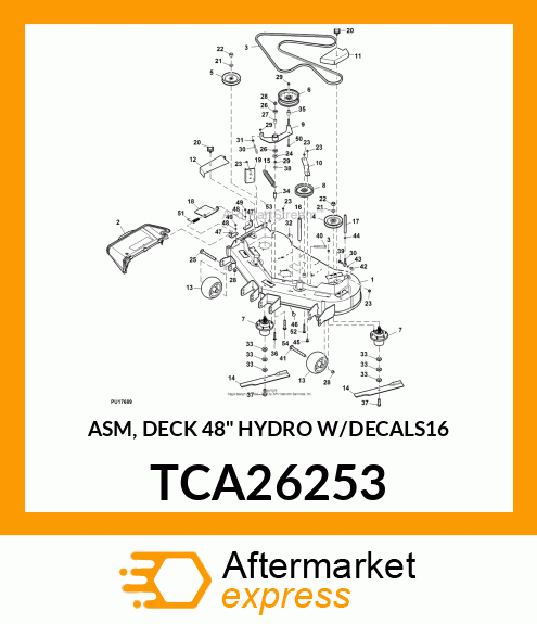 ASM, DECK 48" HYDRO W/DECALS16 TCA26253