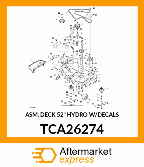 ASM, DECK 52" HYDRO W/DECALS TCA26274