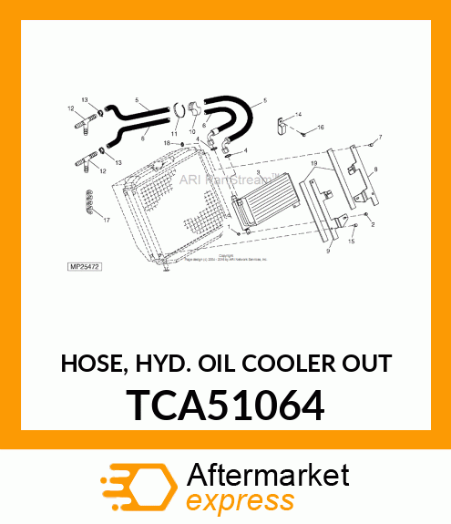 HOSE, HYD. OIL COOLER OUT TCA51064