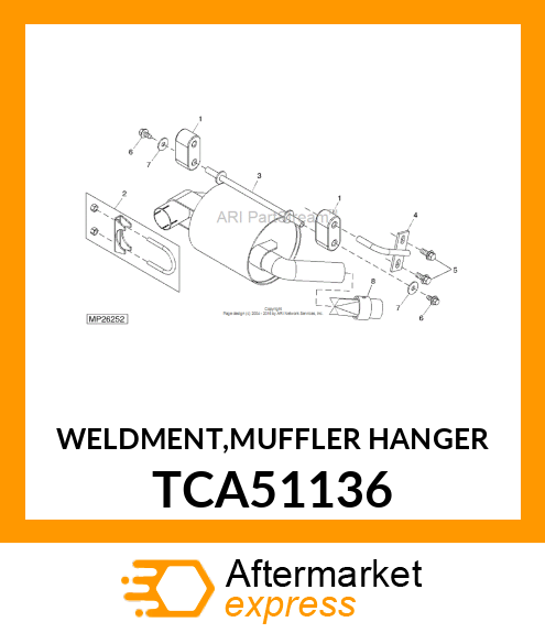 WELDMENT,MUFFLER HANGER TCA51136