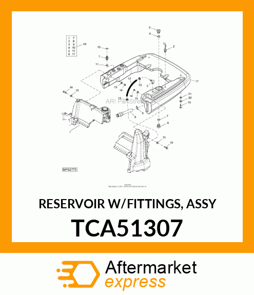 RESERVOIR W/FITTINGS, ASSY TCA51307