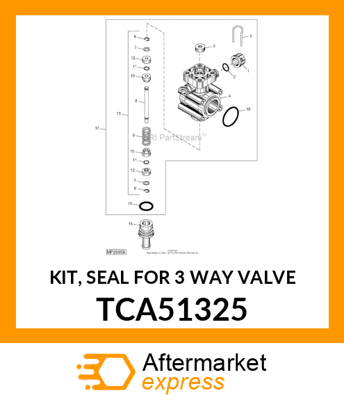 KIT, SEAL FOR 3 WAY VALVE TCA51325