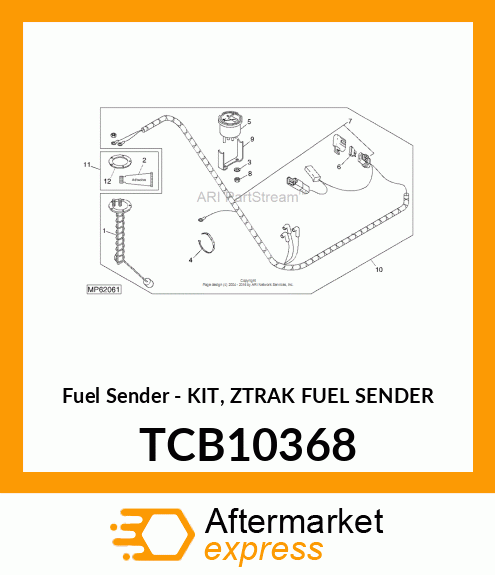 Fuel Sender - KIT, ZTRAK FUEL SENDER TCB10368