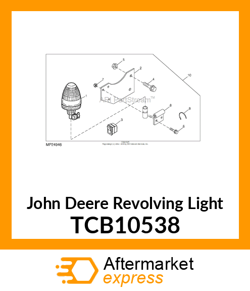 Breakaway Beacon Light (ROPS Mounted) TCB10538