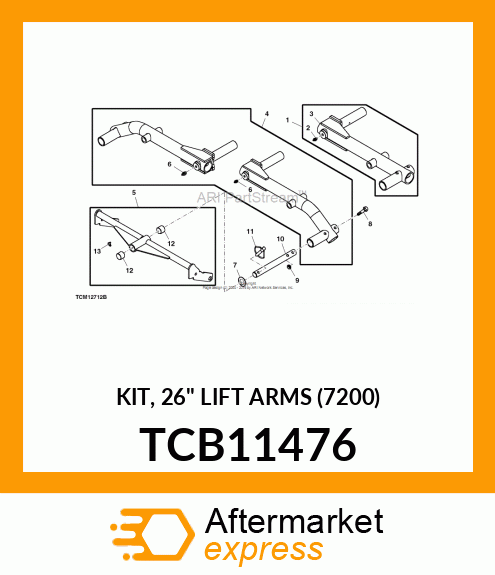 KIT, 26" LIFT ARMS (7200) TCB11476