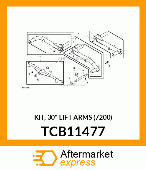 KIT, 30" LIFT ARMS (7200) TCB11477