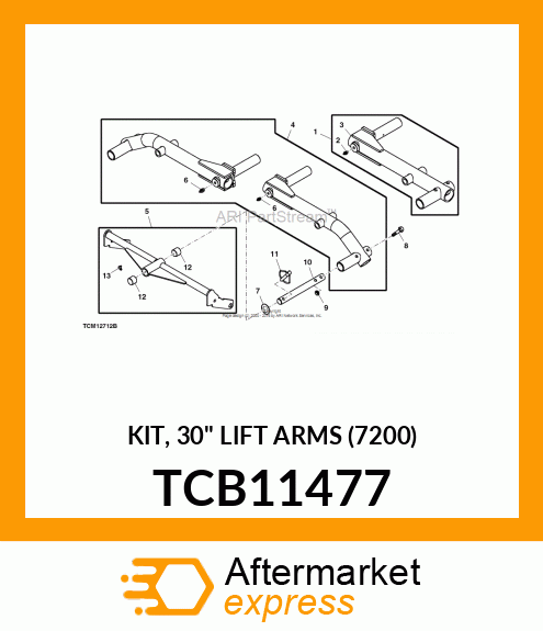 KIT, 30" LIFT ARMS (7200) TCB11477