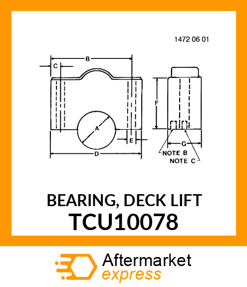 BEARING, DECK LIFT TCU10078