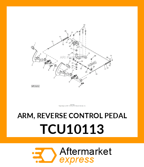 ARM, REVERSE CONTROL PEDAL TCU10113