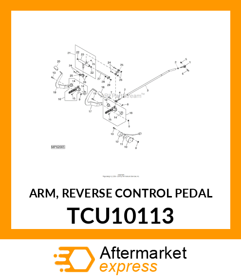 ARM, REVERSE CONTROL PEDAL TCU10113