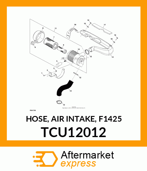 HOSE, AIR INTAKE, F1425 TCU12012