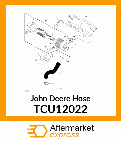 HOSE, INTAKE F1435 TCU12022